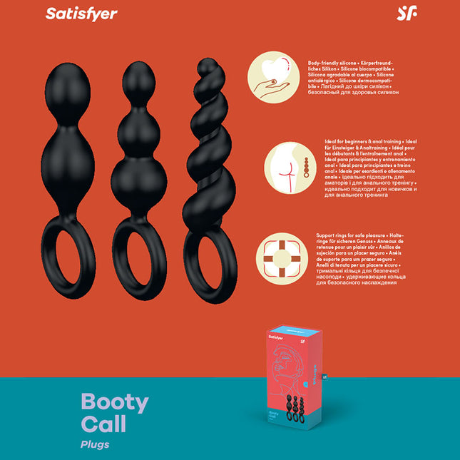 Satisfyer Booty Call Black Butt Plugs (3 Pack)