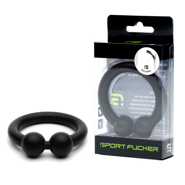 Sport Fucker Bullring Cock Ring - Black with Case and Single Ring