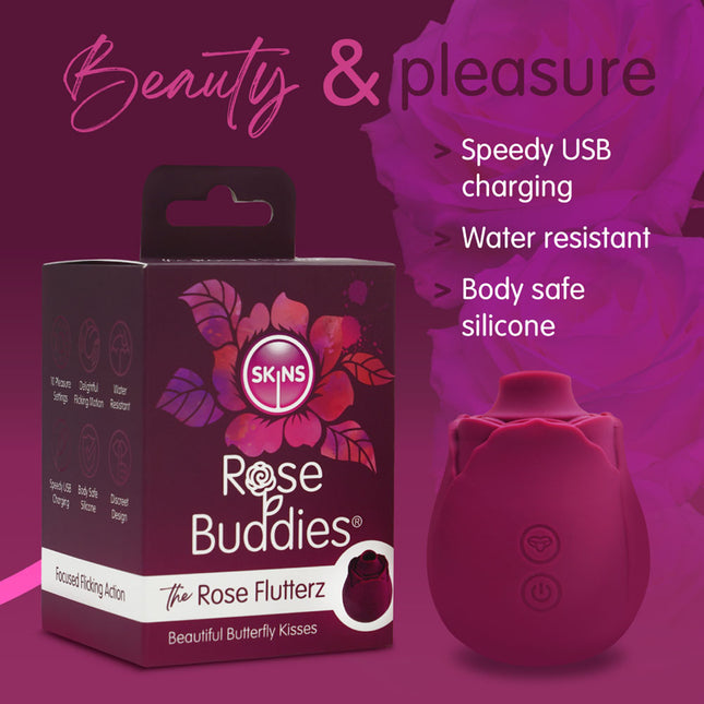 Skins Rose Buddies Flicking Rose Vibrator Charging