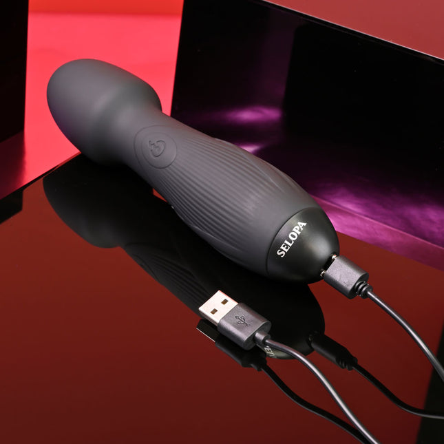 Selopa Power Trip Black Massage Wand Charging