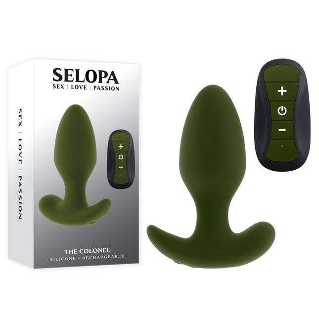 Selopa THE COLONEL Green Vibrating Butt Plug