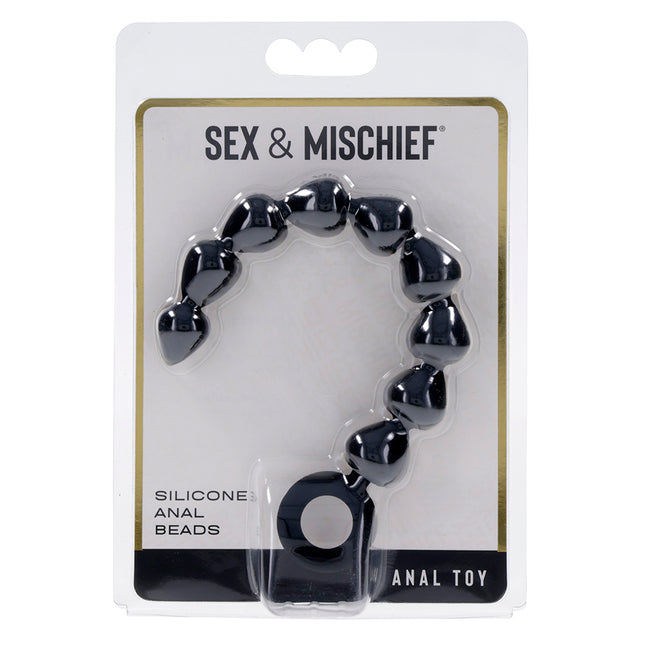 Sex & Mischief Silicone Anal Beads - Black