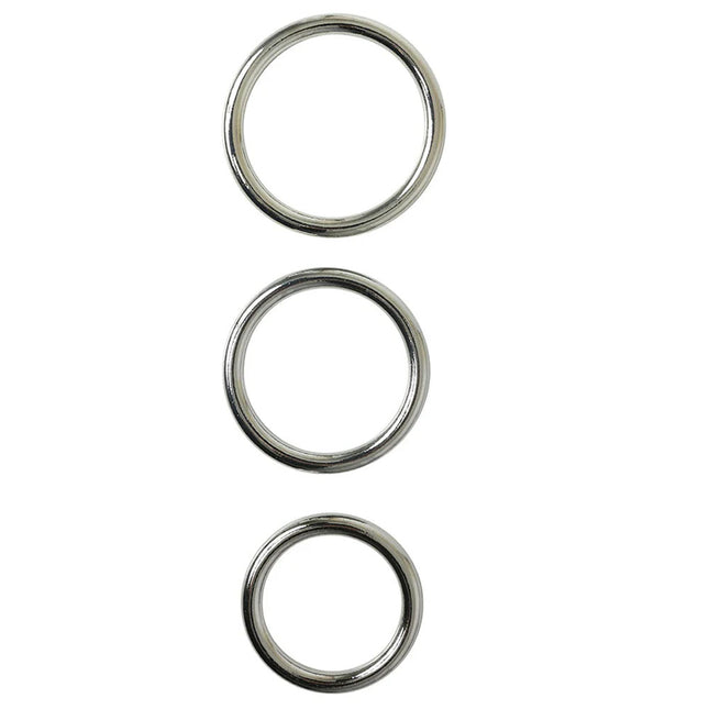 SPORTSHEETS Seamless Metal O Cock Rings - 3 Pack