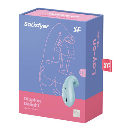 Satisfyer Dipping Delight Clitoral Stimulator Light Blue Box