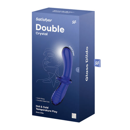 Satisfyer Double Crystal Glass Double Ended Dildo Blue Box Only