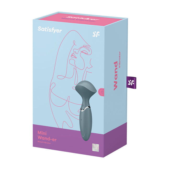 Satisfyer Mini Wander USB Rechargeable Massage Wand Grey Box