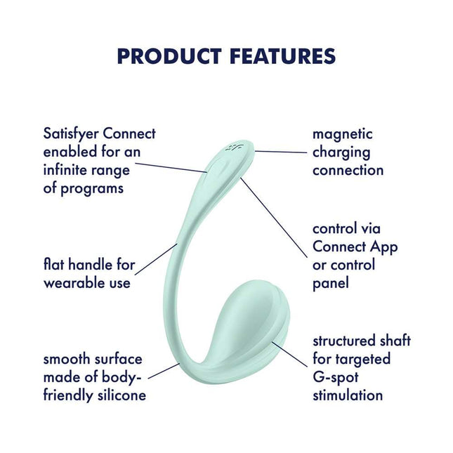 Satisfyer Mint Smooth Petal Egg Vibrator Features