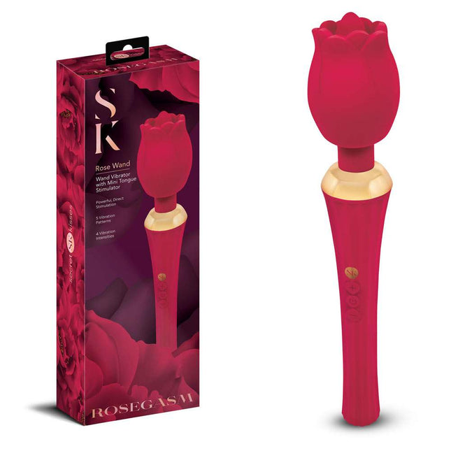 Secret Kisses Rosegasm Rose Wand Vibrator