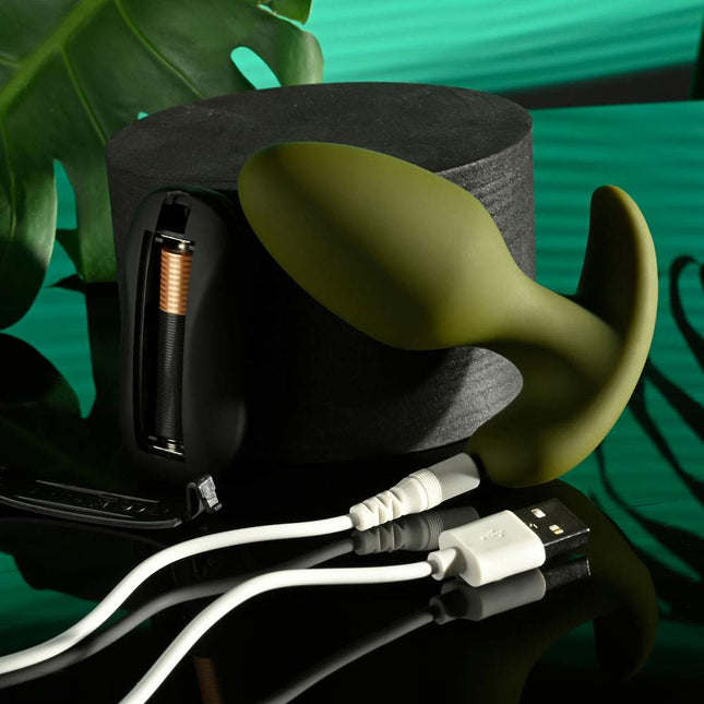 Selopa THE COLONEL Green Vibrating Butt Plug with USB Charging Cables