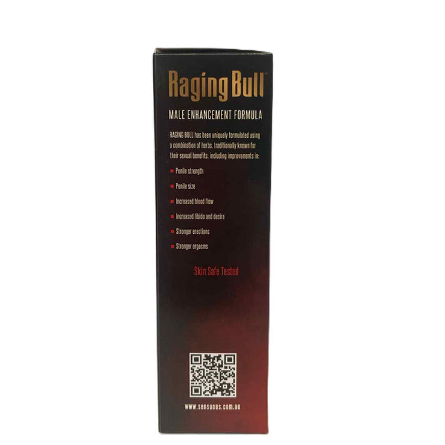 Sensuous Raging Bull Male Enhancement Formula 100ml Features on Box