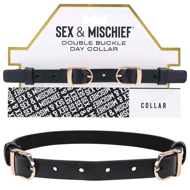 Sex & Mischief Double Buckle Day Collar with Label