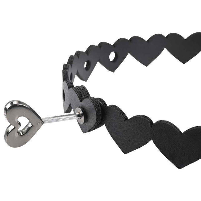 Sex & Mischief Heart Day Collar with Silver Heart Key