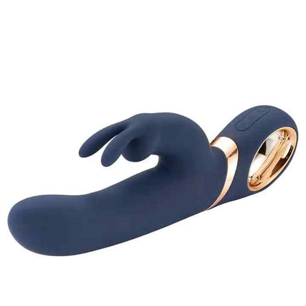 Side View of Blue Gold Plated Rabbit Vibrator