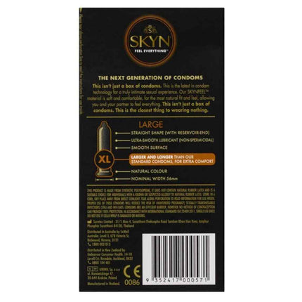 Skyn Large Soft Non-Latex Condoms 10 pack Information