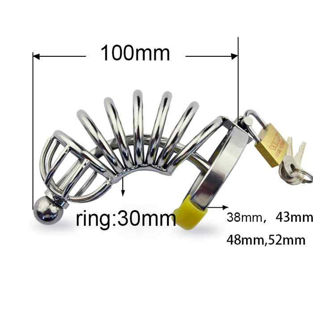 Stainless Steel Chastity Cage 10cm Size Chart