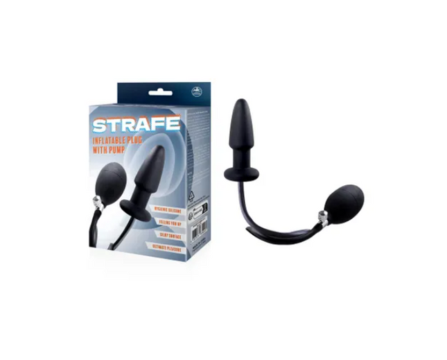 Strafe Black Inflatable Butt Plug with Hand Pump