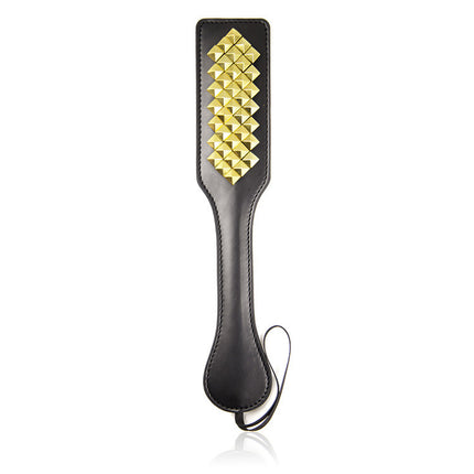 Strict Leather Black Spanking Paddle Studded Gold