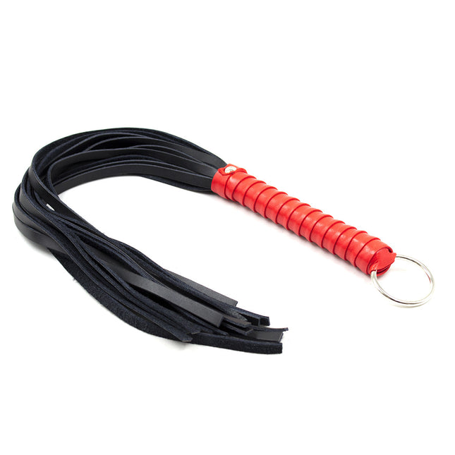 Strict Red and Black Leather Flogger