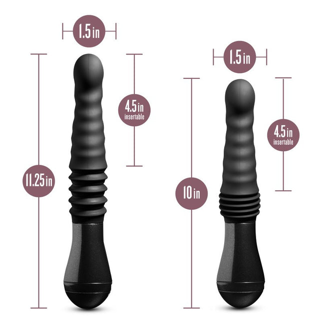 Temptasia Lazarus Black Thrusting Dildo Size