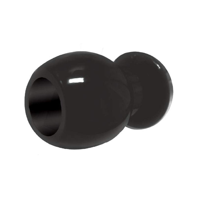 The 9's Port Hole Hollow Butt Plug Black Side View