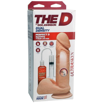 The D Perfect D Squirting 7'' Dildo with Balls Box