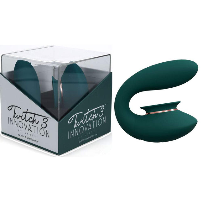 Twitch 3 Innovation Suction & Vibration Toy - Green with Box and Sex Toy