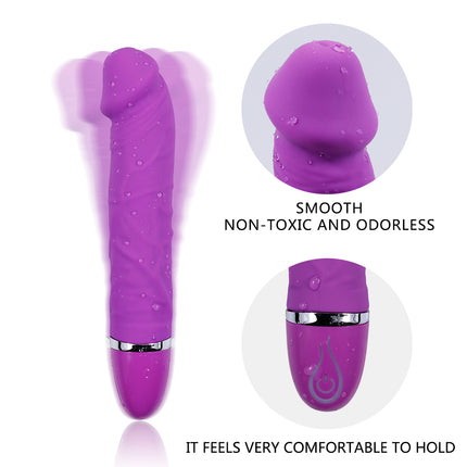 USB Charging Vibrating Dildo 8 Inch Smooth and Non Toxic Close up image