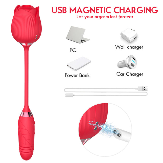 USB Magnetic Charging Rose Vibrator