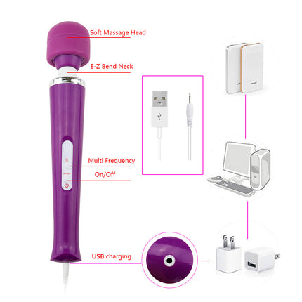 USB Rechargeable Female Sex Toy Wand Massager