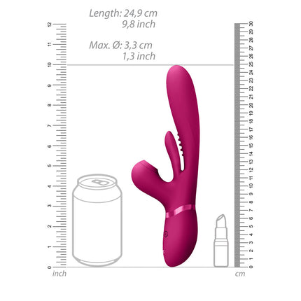 VIVE Ena Pink Thrusting Vibrator Size