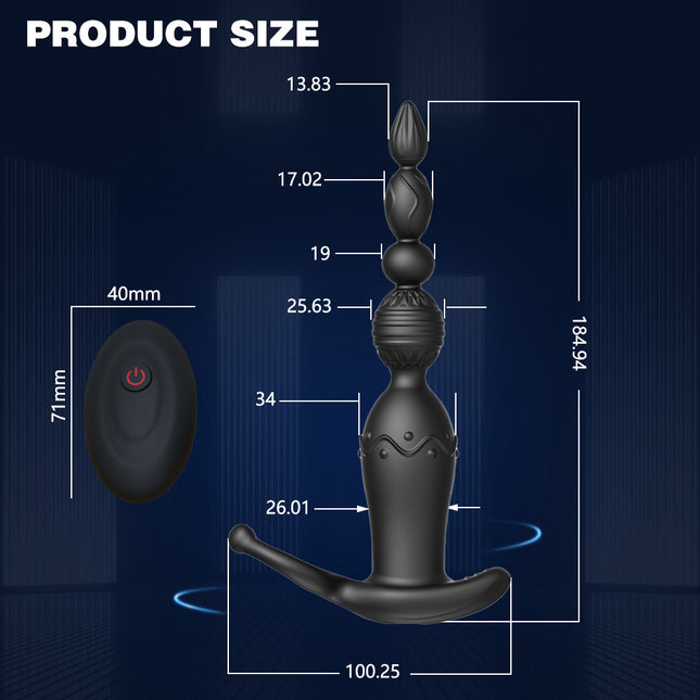 Vibrating Anal Bead with Remotal Control Size Chart