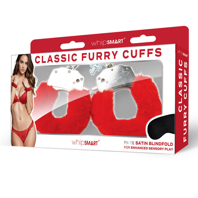 WhipSmart Classic Furry Cuffs - Red