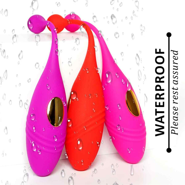 Water Falling on Red, Pink and Purple Dual Vibrating Egg Massager