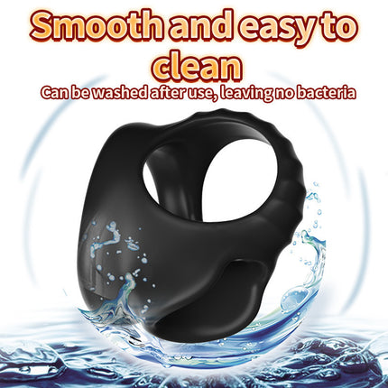 Waterproof Elastic Silicone Cock Ring Black