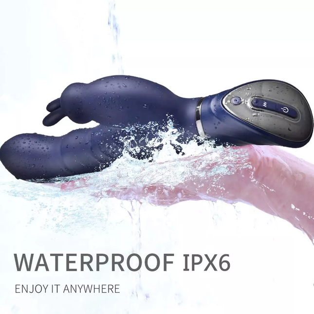 Waterproof IPX6 Luxury Pleasure Rabbit Vibrator with Curved Head