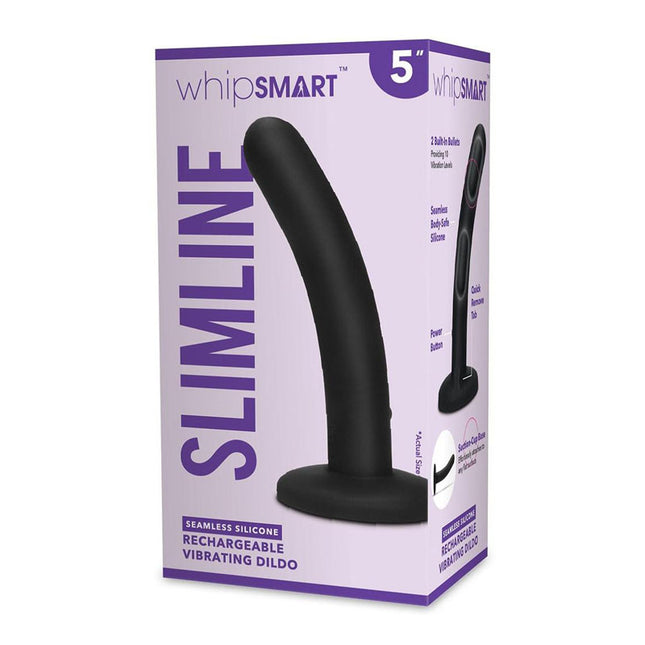 WhipSmart 5 Inch Slimline Vibrating Dildo - Black Box