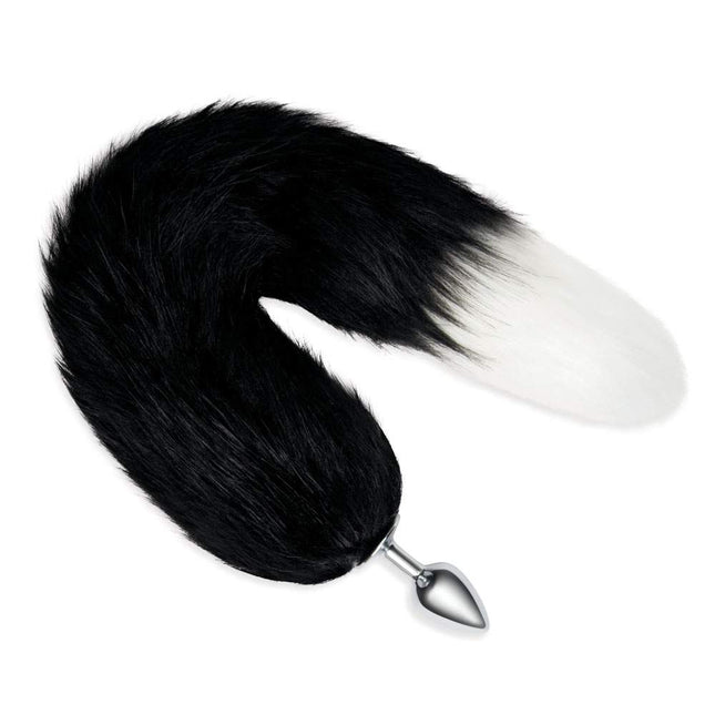 WhipSmart Furry Tales 14 Inch Black Fox Tail Front View