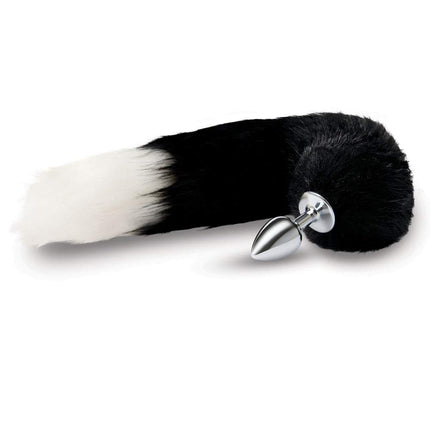 WhipSmart Furry Tales 14 Inch Black Fox Tail on Ground