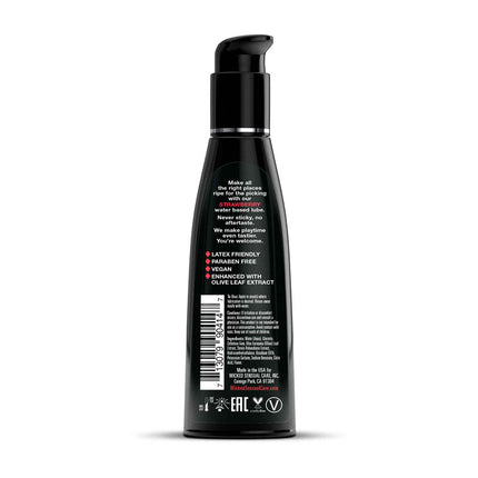 Wicked Aqua Strawberry Water Based Lubricant 120ml Ingredients on Bottle