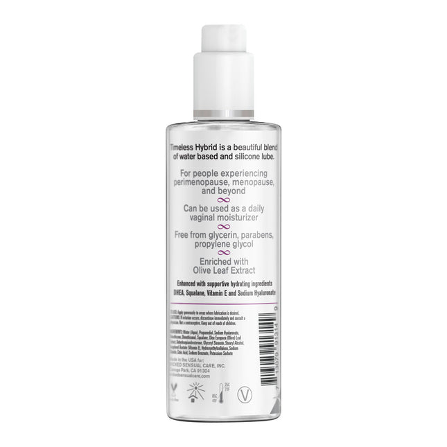 Wicked Simply Timeless Hybrid Lubricant 120ml Ingredients List on Bottle