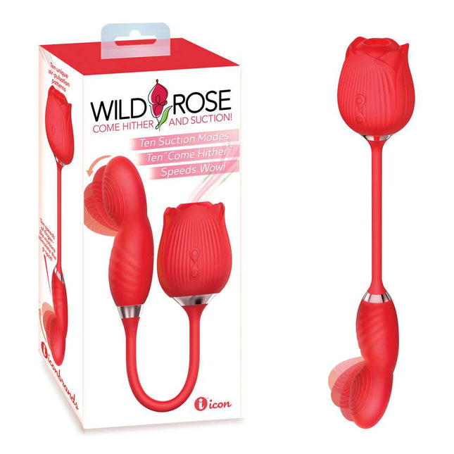 Wild Rose Come Hither & Suction Vibrator Toy