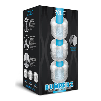 Zolo Bumperz - Clear Mini Blowjob Stroker Set Box only