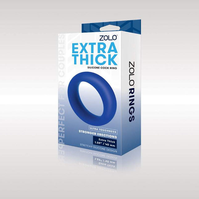 Zolo Extra Thick Silicone Cock Ring Blue