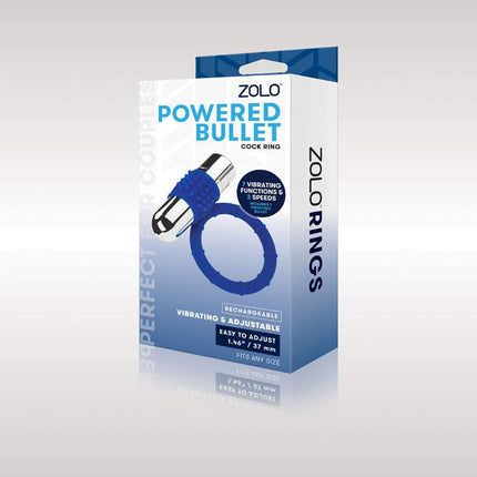 Zolo Powered Bullet Cock Ring Blue